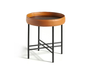 2059 - Round steel and wood side table with tray _ Angel Cerdá